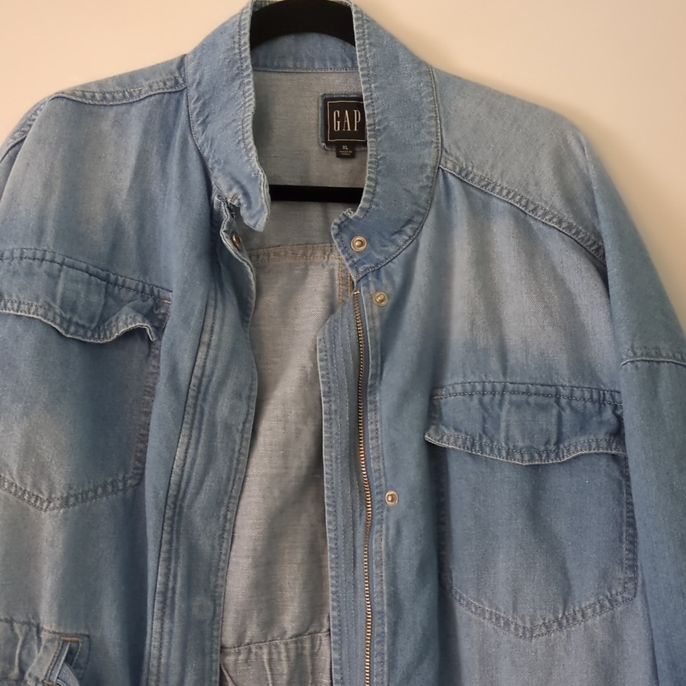 Gap Utility Light Blue Denim Jacket NWT Sz XL - Picture 3 of 7